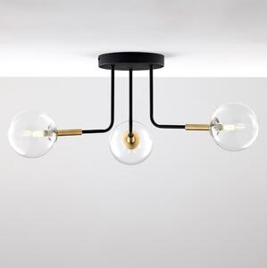 Jupiter 2039 - Lampadario a sospensione con supporto rigido BURANO 3xG9/10W/230V nero/oro/limpido