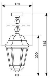 Lampadario su catena da esterno 1xE27/60W/230V dorato IP44