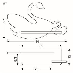 Applique LED per bambini con mensola SWAN LED/5W/230V
