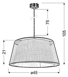 Lampadario su filo CHARLIE 1xE27/60W/230V beige