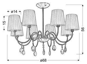 Lampadario su palo SORENTO 8xE14/40W/230V nero