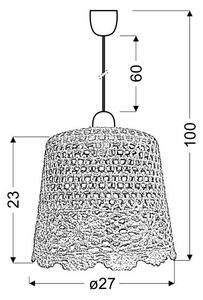 Lampadario su corda NONNA 1xE27/60W/230V arancio
