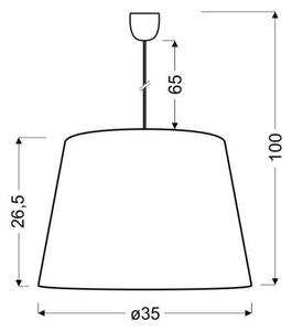 Lampadario a sospensione con filo PLATINO 1xE27/60W/230V