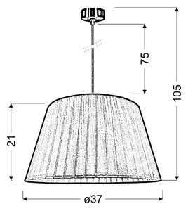 Lampadario su corda TIZIANO 1xE27/60W/230V grigio