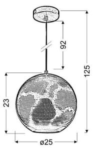Lampadario a sospensione con filo SFINKS 1xE27/60W/230V