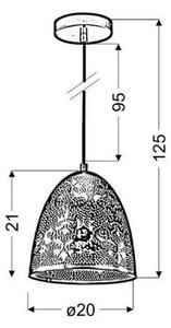 Lampadario a sospensione con filo SFINKS 1xE27/60W/230V