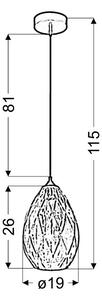 Lampadario a sospensione con filo GRAN 1xE27/60W/230V