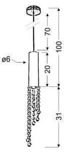 Lampadario a sospensione con filo DUERO 1xGU10/3W/230V