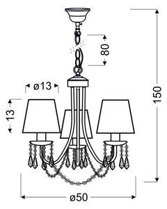 Lampadario su catena RUTI 3xE14/40W/230V