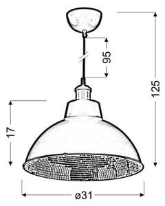 Lampadario a sospensione con filo SCRIMI 1xE27/60W/230V