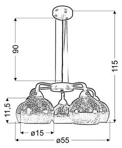 Lampadario su filo CROMINA 5xE27/60W/230V