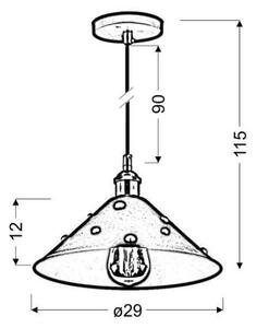 Lampadario a sospensione con filo SCRIMI 1xE27/60W/230V