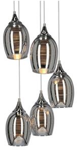 Lampadario a sospensione con filo MARINA 5xE27/60W/230V cromo