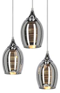 Lampadario a sospensione con filo MARINA 3xE27/60W/230V cromo