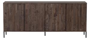 Cassettiera bassa marrone in frassino 200x85 cm Gravure - WOOOD