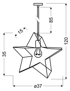 Lampadario a sospensione con filo STAR 1xE27/60W/230V