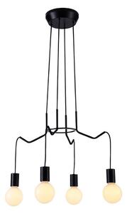 Lampadario a sospensione con filo BASSO 4xE27/40W/230V nero