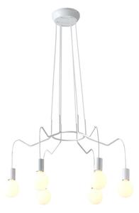 Lampadario a sospensione con filo BASSO 6xE27/40W/230V bianco