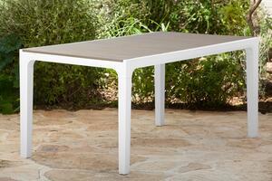 Tavolo da Giardino 160x90x74 cm Keter Harmony Bianco e Cappuccino