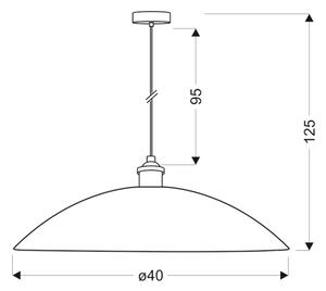 Lampadario a sospensione con filo DEXTER 1xE27/60W/230V