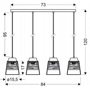 Lampadario fisso FRESNO 4xE27/60W/230V