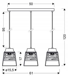 Lampadario su filo FRESNO 3xE27/60W/230V