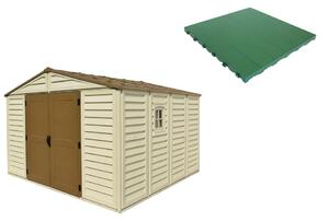 Pavimento per Casetta Box da Giardino 325x319x233 cm in Plastica Verde