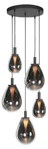 Steinhauer - lampada a sospensione - Glimsy - nero - vetro metallo - Ø 40cm - LED - 4198ZW