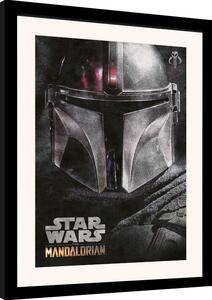 Quadro Star Wars The Mandalorian - Helmet, Poster Incorniciato