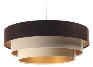 Lampadario su filo TRINITI 1xE27/60W/230V marrone/beige/oro