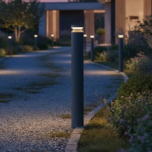 IDEAL LUX Lampioncino da giardino Boeing, Alluminio / Grigio / Zincato, Metallo, Lampada LED da esterni
