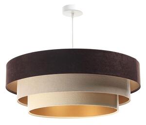 Lampadario su filo TRINITI 1xE27/60W/230V marrone/beige/oro