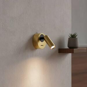 IDEAL LUX Faretto LED da parete Ideal Lux Bean, Ø 7 cm, color ottone Bean, Ottone / Oro, Soggiorno / Sala da pranzo, Metallo, Moderno