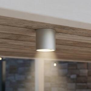 IDEAL LUX Ideal Lux plafoniera Gun, grigio, alluminio, IP44, GU10 dimmerabile, Alluminio / Grigio / Zincato, Bagno, Alluminio, Plafoniera
