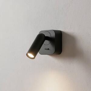 IDEAL LUX Ideal Lux Faretto LED da parete Bean, nero, larghezza 7 cm metallo Bean, Nero, Soggiorno / Sala da pranzo, Metallo, Moderno