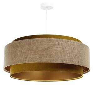 Lampadario a sospensione con filo DOBLO 1xE27/60W/230V oro/beige d.60 cm