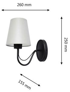 Applique MALBO 1xE27/15W/230V grigio/nero