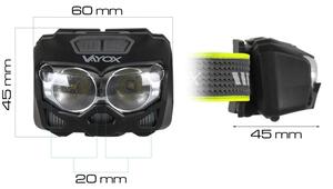 Lampada frontale LED ricaricabile con sensore 2xLED/5W/5V/3xAAA IP65 500 lucente 1200 mAh