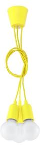 Lampadario su filo DIEGO 3xE27/60W/230V giallo