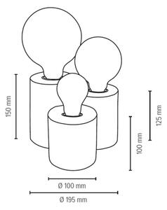 Spot-Light 2266374 - Lampada da tavolo VINCENT 3xE27/15W/230V quercia