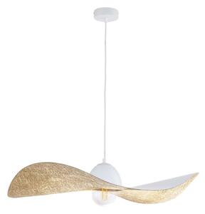 Lampadario a sospensione con filo KAPELLO 1xE27/60W/230V diametro 76 cm bianco/oro