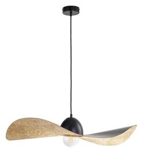 Lampadario a sospensione con filo KAPELLO 1xE27/60W/230V diametro 76 cm nero/oro