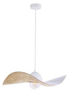 Lampadario a sospensione con filo KAPELLO 1xE27/60W/230V diametro 55 cm bianco/oro