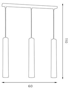 Lampadario a sospensione con filo NEST 3xGU10/8W/230V nero/cromo lucido