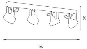 Faretto da soffitto VIVA 4xGU10/AR/15W/230V