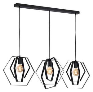 Lampadario su filo HEXAGON 3xE27/60W/230V nero
