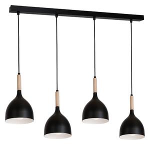 Lampadario a sospensione con filo NOAK WOOD 4xE27/60W/230V