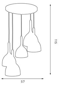Lampadario a sospensione con filo NOAK WOOD 5xE27/60W/230V