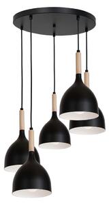 Lampadario a sospensione con filo NOAK WOOD 5xE27/60W/230V