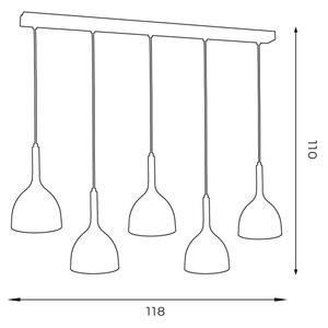 Lampadario a sospensione con filo NOAK 5xE27/60W/230V bianco/legno